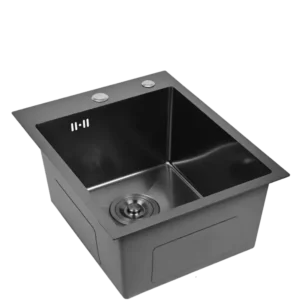 Кухонная мойка из нержавеющей стали WS34050B WISENT (40х50 см) Графит PVD с сифоном-ведерко