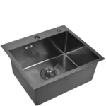 Кухонная мойка из нержавеющей стали WS35040 WISENT (50х40 см) Графит PVD с сифоном-ведерко