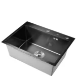 Кухонная мойка из нержавеющей стали WS36050 WISENT (60х50 см) Графит PVD с сифоном-ведерко