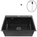Кухонная мойка из нержавеющей стали WS36050B WISENT (60х50 см) Графит PVD с дозатором и итальянским сифоном