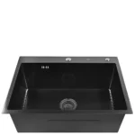 Кухонная мойка из нержавеющей стали WS36050B WISENT (60х50 см) Графит PVD с итальянским сифоном
