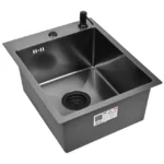 Кухонная мойка из нержавеющей стали WS34050B WISENT (40х50 см) Графит PVD с дозатором и итальянским сифоном