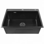 Кухонная мойка из нержавеющей стали WS36050B WISENT (60х50 см) Графит PVD с итальянским сифоном
