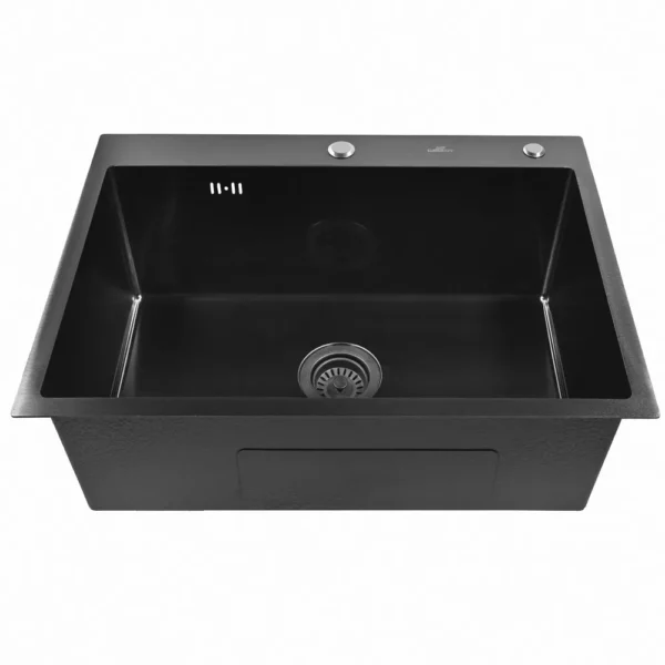 Кухонная мойка из нержавеющей стали WS36050B WISENT (60х50 см) Графит PVD с итальянским сифоном