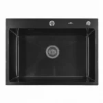 Кухонная мойка из нержавеющей стали WS36050B WISENT (60х50 см) Графит PVD с итальянским сифоном
