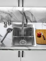 Кухонная мойка из нержавеющей стали WS34050 WISENT (40х50 см) Сатин с итальянским сифоном