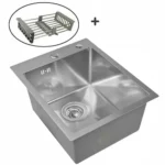 Кухонная мойка из нержавеющей стали WS34050 WISENT (40х50 см) Сатин с коландером и итальянским сифоном