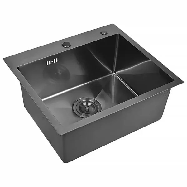 Кухонная мойка из нержавеющей стали WS35040 WISENT (50х40 см) Графит PVD с сифоном-ведерко