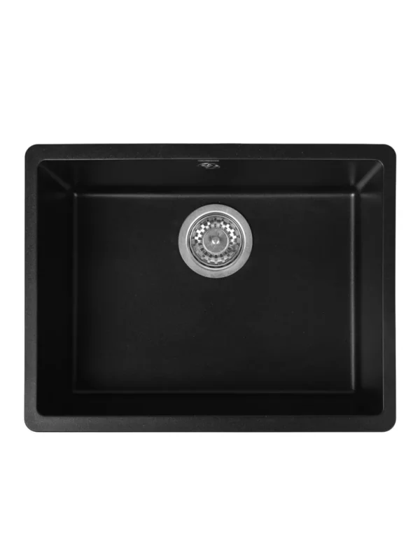 Мойка для кухни подстольного монтажа из искусственного камня WISENT MWC500-25 Антрацит (БЕЛАРУСЬ) 530*415*210 с сифоном