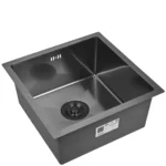 Кухонная мойка из нержавеющей стали WS34444 WISENT (44х44 см) Графит PVD с сифоном-ведерко