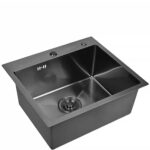 Кухонная мойка из нержавеющей стали WS35044B WISENT (50х44 см) Графит PVD с сифоном-ведерко