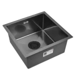 Кухонная мойка из нержавеющей стали WS34444 WISENT (44х44 см) Графит PVD с итальянским сифоном