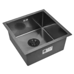 Кухонная мойка из нержавеющей стали WS34444 WISENT (44х44 см) Графит PVD с сифоном-ведерко