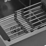 Кухонная мойка из нержавеющей стали WS34444 WISENT (44х44 см) Графит PVD с коландером и сифоном-ведерко