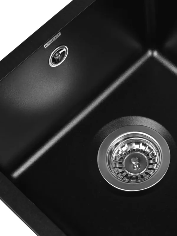 Мойка для кухни подстольного монтажа из искусственного камня WISENT MWC370-26 Антрацит (БЕЛАРУСЬ) 415*450*220 с сифоном