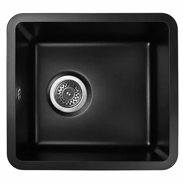 Мойка для кухни подстольного монтажа из искусственного камня WISENT MWC370-26 Антрацит (БЕЛАРУСЬ) 415*450*220 с сифоном