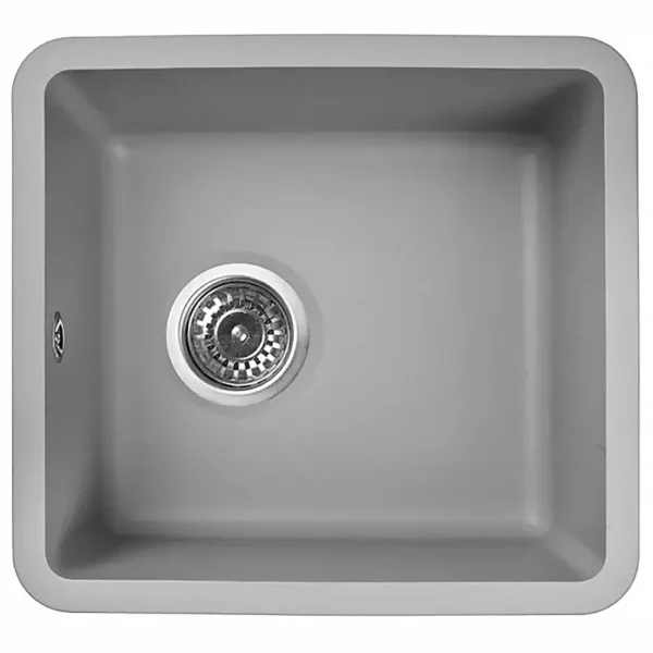 Мойка для кухни подстольного монтажа из искусственного камня WISENT MWC370-29 Грэй (БЕЛАРУСЬ) 415*450*220 с сифоном